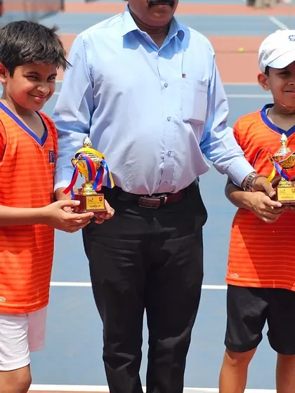 Our Under-10 team, Samar and Vihaan, with their runner-up trophies. We are proud of their effort and sportsmanship.