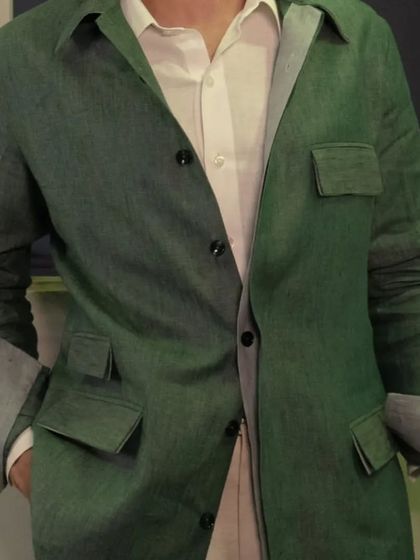 The rich color and functional design of our safari jacket make it a standout piece in our tailored casuals collection.