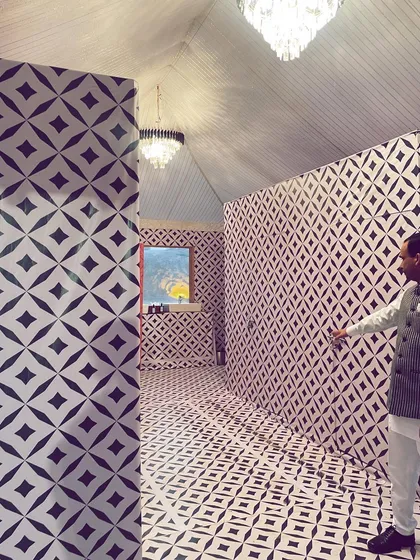 We believe luxury is in the details everyone experiences. For a welcome dinner in the Thar desert, we designed and built a fully functional, elegant washroom with a lounge area, offering guests an unexpected moment of comfort and style with endless dune views.