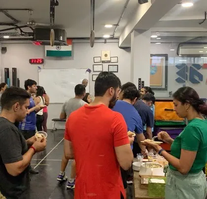 After a weightlifting seminar, it's time to refuel and socialize. We believe in working hard and then celebrating that hard work together as a community.