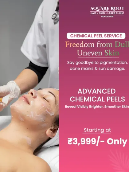 To help you start your journey to clearer skin, we offer advanced chemical peels. This treatment is excellent for addressing pigmentation, acne marks, and sun damage, revealing brighter, smoother skin.