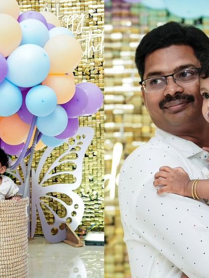 A thrilling 'Avengers' themed birthday party, with superhero cutouts, a cityscape backdrop, and dynamic balloon arrangements, ready for action.