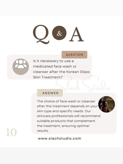Q&A: After your treatment, I will recommend the right medicated face wash or cleanser based on your specific skin type and needs.