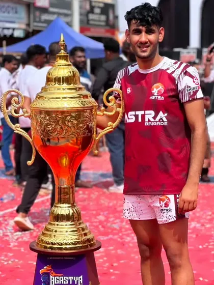 A proud moment for JD Academy as our player stands with the trophy at the Agastya International Kabaddi tournament.
