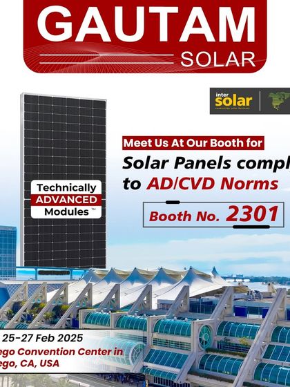 We are excited to be at Intersolar & Energy Storage North America in San Diego. Meet us at Booth #2301 to explore how our cutting-edge solar solutions can power a more sustainable future.