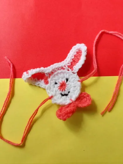 An adorable bunny-themed rakhi, perfect for kids.