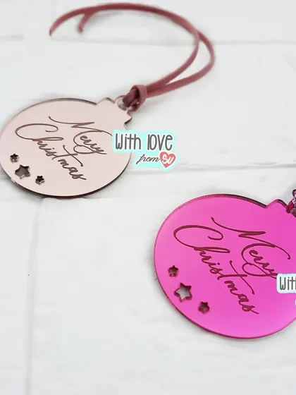 Christmas doesn't always have to be red and green. I offer my ornaments in a variety of finishes, including this trendy Rose Gold and a vibrant Mirror Pink, so you can match your unique holiday theme.