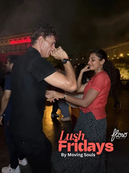 The intensity and fun of a fast-paced salsa song. You can see the energy and engagement as this couple navigates their steps on the floor.