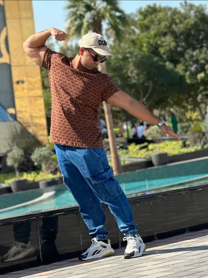 Go wherever you want, live with your vibes. A casual pose at the Dubai Frame, enjoying life.
