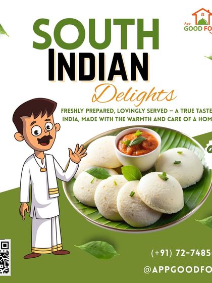 We prepare our South Indian delights with the warmth and care of a home kitchen. This plate of soft, fluffy idlis served with a flavorful chutney is a true taste of South India.