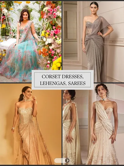 Corset silhouettes are incredibly flattering and add a modern edge to traditional wear. This board showcases how corsets are being incorporated into dresses, lehengas, and sarees for a structured, chic look.