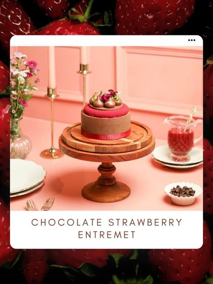 The Chocolate Strawberry Entremet, a sophisticated dessert for your winter celebrations.