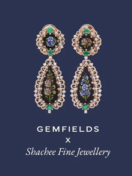 A collaboration with Gemfields, these micromosaic earrings are inspired by the beauty of nature. The Zambian emeralds are a gift from Mother Earth, perfectly complementing the floral design.