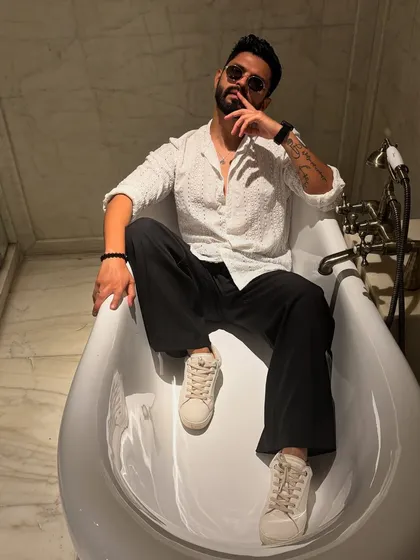 A fun, candid shot in a bathtub. This is my dream, to travel, entertain, and have fun while doing it.