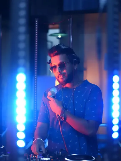 Another shot on the mic, feeling the vibe.