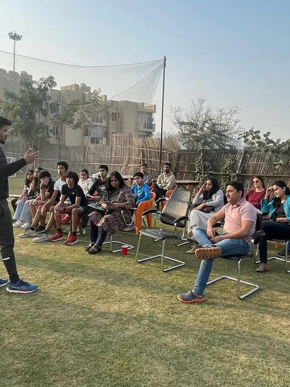 Coach Rishabh from Train Insane Era leads a session on nutrition, emphasizing that athletes must take ownership of what they feed their bodies.