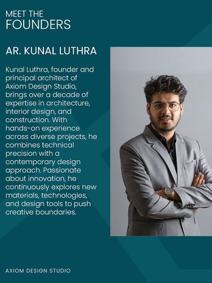 Meet our founder and principal architect, Kunal Luthra. With over a decade of experience, he combines technical precision with a contemporary design approach, always exploring new materials and technologies.