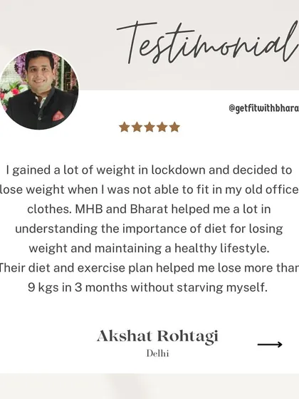 Akshat lost more than 9 kgs in 3 months without starving himself. He joined after realizing he couldn't fit into his old office clothes after lockdown.