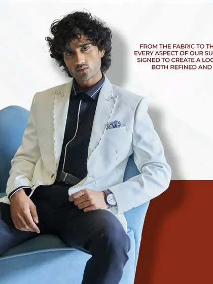 From the fabric to the finish, every aspect of our suits is designed to create a look that's both refined and rugged, like this white blazer.