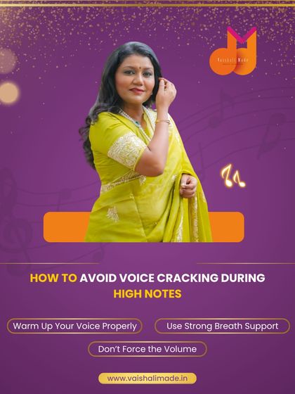 High notes should shine, not crack. This graphic provides simple tips to avoid voice cracking, such as warming up properly, using strong breath support, and not forcing the volume.