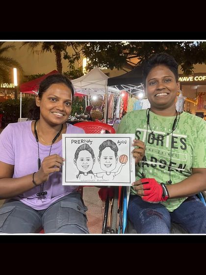 A truly special moment drawing the captain of Maharashtra's Wheelchair Basketball team at an R-City mall event. It was an honor to meet and sketch her.