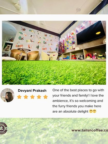 "The furry friends you make here are an absolute delight." Devyani highlights the welcoming ambiance and the joy of interacting with our resident pets. This is the friendly atmosphere I always aimed for.