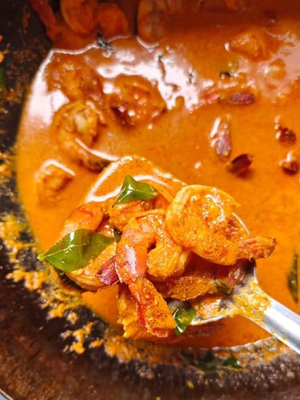 Malvani Prawns Curry, a dish I served at my pop-up in Japan. The creamy coconut gravy with the subtle spice of Malvani masala was a huge hit. It’s a taste of the Indian coastline, no matter where you are.