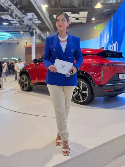 Another shot from the VinFast stage at the Bharat Mobility expo. My focus was on driving home the message of innovation and a sustainable future in electric mobility.