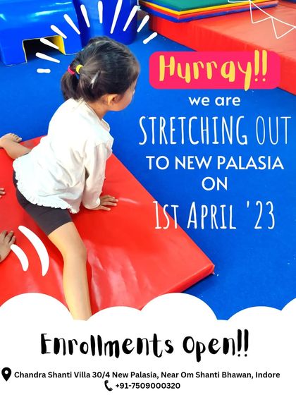 We are stretching out to new possibilities. This announcement celebrates the opening of our new studio, inviting everyone to join us at our new location.