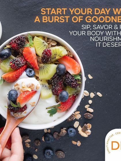 Start your day with a burst of goodness. A bowl of yogurt or oats topped with fresh berries, kiwi, and nuts provides the nourishment your body deserves.