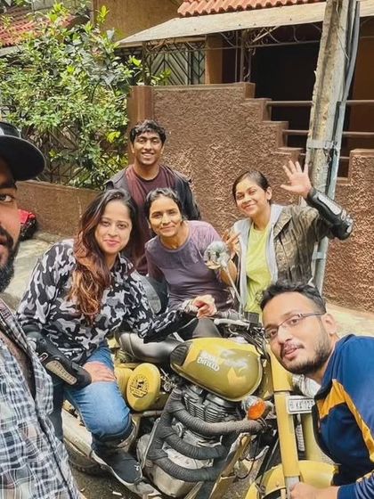 A group selfie on a ride. Our graduates form lasting friendships and continue their adventures together long after the training is over.