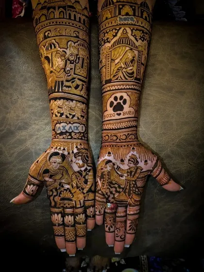 This bride wanted to include her beloved pet in her wedding story. I added a paw print with their names, "Bozo" and "Buzo," making the design incredibly personal and unique.