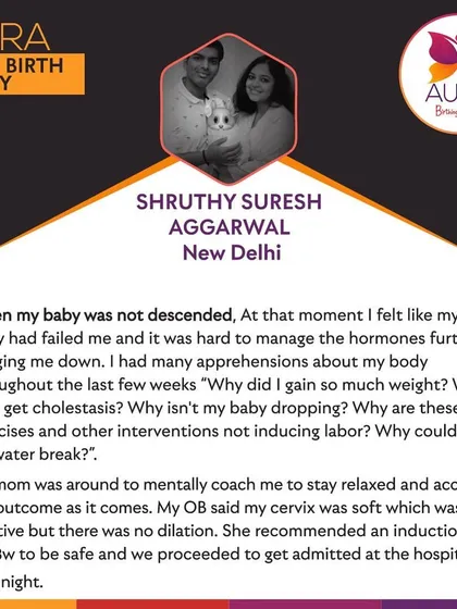 Shruthy opens up about the emotional difficulty of her baby not descending and the fear of her body failing. With support from her mom and her doctor, she proceeded with a planned induction.