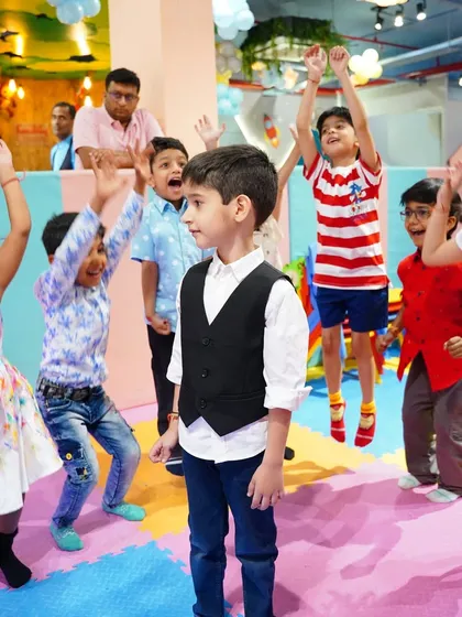 Jumping for joy. The simple happiness of playing with friends is what our open play sessions are all about.