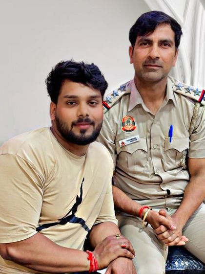 A moment with a senior police officer. My ability to communicate effectively with law enforcement is a critical skill I use to protect my clients' interests.