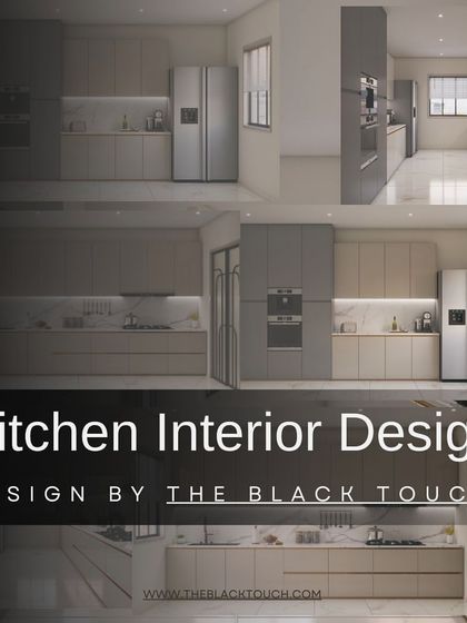 A collage of 3D views for a kitchen project, showing different angles and design possibilities. This helps our clients visualize the final outcome before we even begin construction.