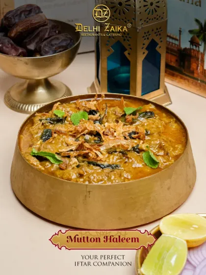 Our Mutton Haleem, a slow-cooked blend of lentils, wheat, and mutton, is the perfect companion for Iftar.