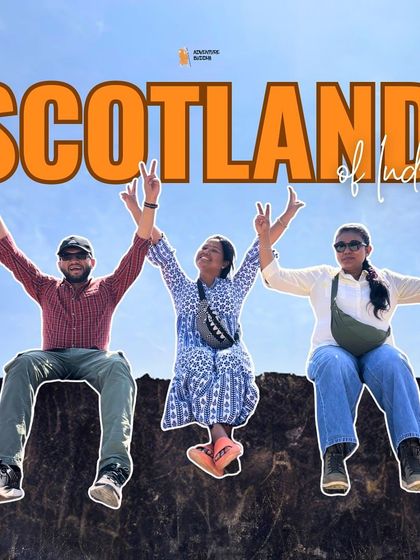 A fun graphic celebrating Coorg as the "Scotland of India," featuring our happy travelers.