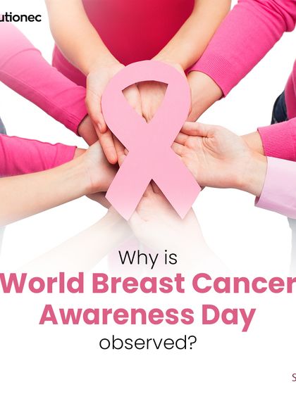 This image, featuring the pink ribbon held by a community, kicks off our breast cancer awareness campaign. It poses the question of why we observe this day, inviting users to learn about our collective fight against the disease.