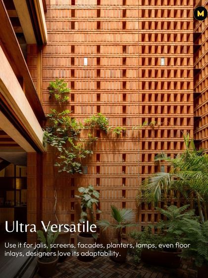 Terracotta is ultra-versatile. I love using it for jaalis, facades, planters, lamps, and even floor inlays. Its adaptability is why designers and architects are hooked on it.