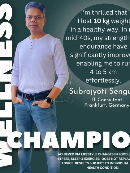 In his mid-40s, Subrojyoti, an IT consultant, lost 10 kg and can now run 4-5 km effortlessly, proving age is no barrier to fitness.