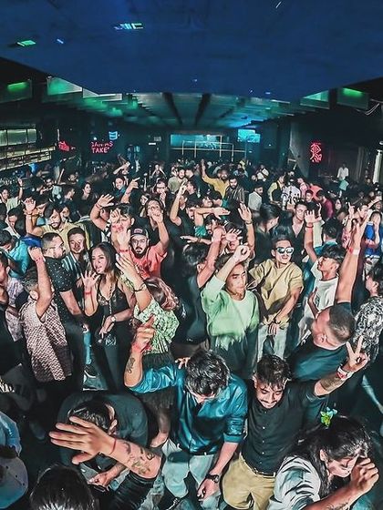 The crowd at Error in Siliguri, completely lost in the music. This high-angle shot shows just how packed the venue was.