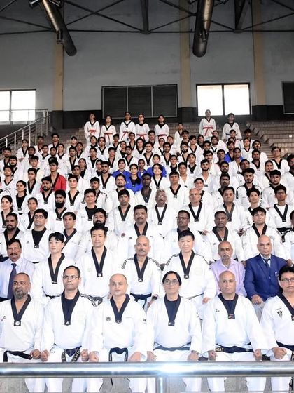 A group photo from the successful Black Belt World Coaches Seminar. It was an incredible gathering of masters from all over.