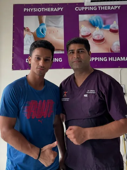 It's an honor to work with top athletes like Indian cricketer Ayush Badoni. Here we are at the clinic after a muscle recovery session, ensuring he stays in peak physical condition for the demands of professional cricket.