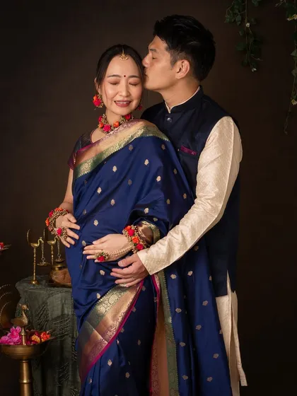 Love knows no boundaries, and neither does tradition. I was so honored to capture this Japanese couple as they embraced the elegance of an Indian saree and kurta for their maternity session. It’s a beautiful reminder that the story of motherhood is universal.