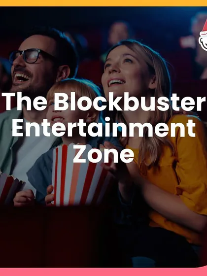 Another poster for the Blockbuster Entertainment Zone at the OMAXE Chowk event.