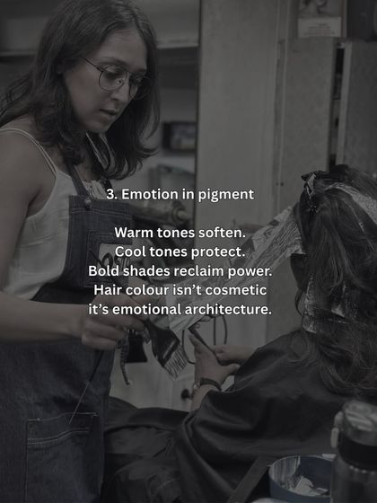 Hair colour is emotional architecture. Warm tones can soften your look, while bold shades help you reclaim your power. It's about how it makes you feel.