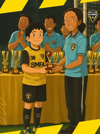 An anime-style graphic celebrating an award ceremony. Every trophy represents trust, teamwork, and a vision greater than the game.