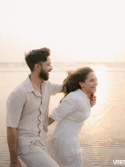 A moment of pure, uninhibited laughter during a run along the shoreline. My goal is to capture the real, joyful energy of your relationship.
