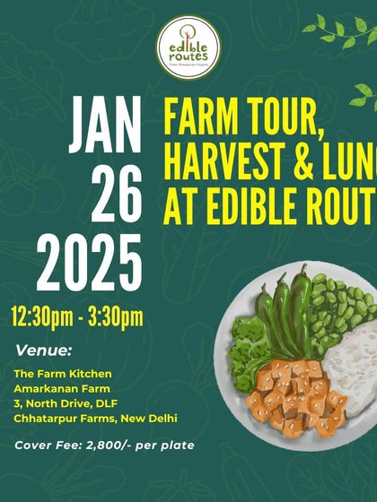 Join us for a Farm Tour, Harvest, and Lunch on Republic Day. A day of picking your own produce, making salads, and enjoying a wholesome meal.